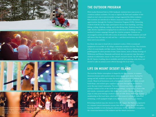 Porcupine Design College of the Atlantic Admission Guidebook Graphics